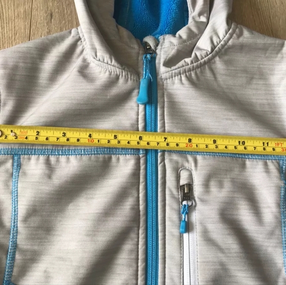 Snozu Soft Shell Faux Fur Lined Winter Hooded Jacket Girls M (10/12) Gray & Blue - Picture 10 of 13